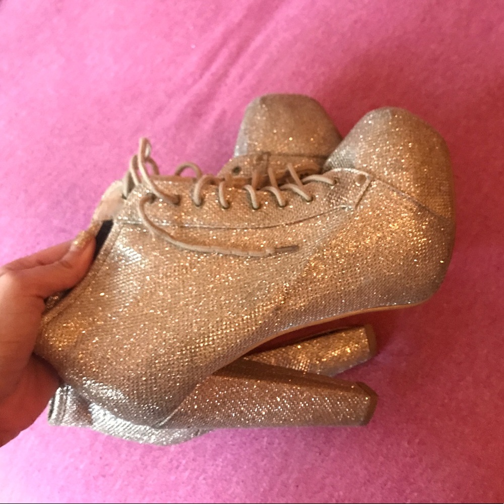 Sparkly gold Jeffrey Campbell